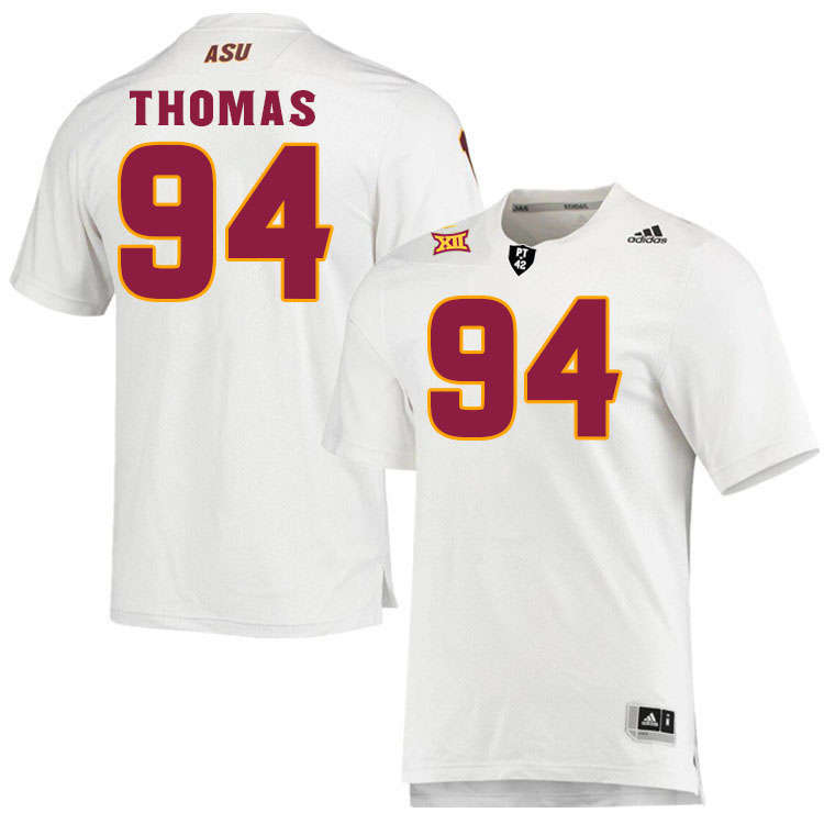 Men #94 Landen Thomas Arizona State Sun Devils College Football Jerseys Stitched-White